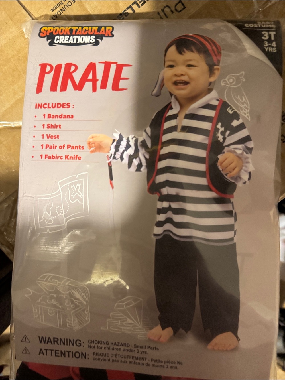 Spooktacular Creations Kids Pirate Costume - Black, White & Red Trim